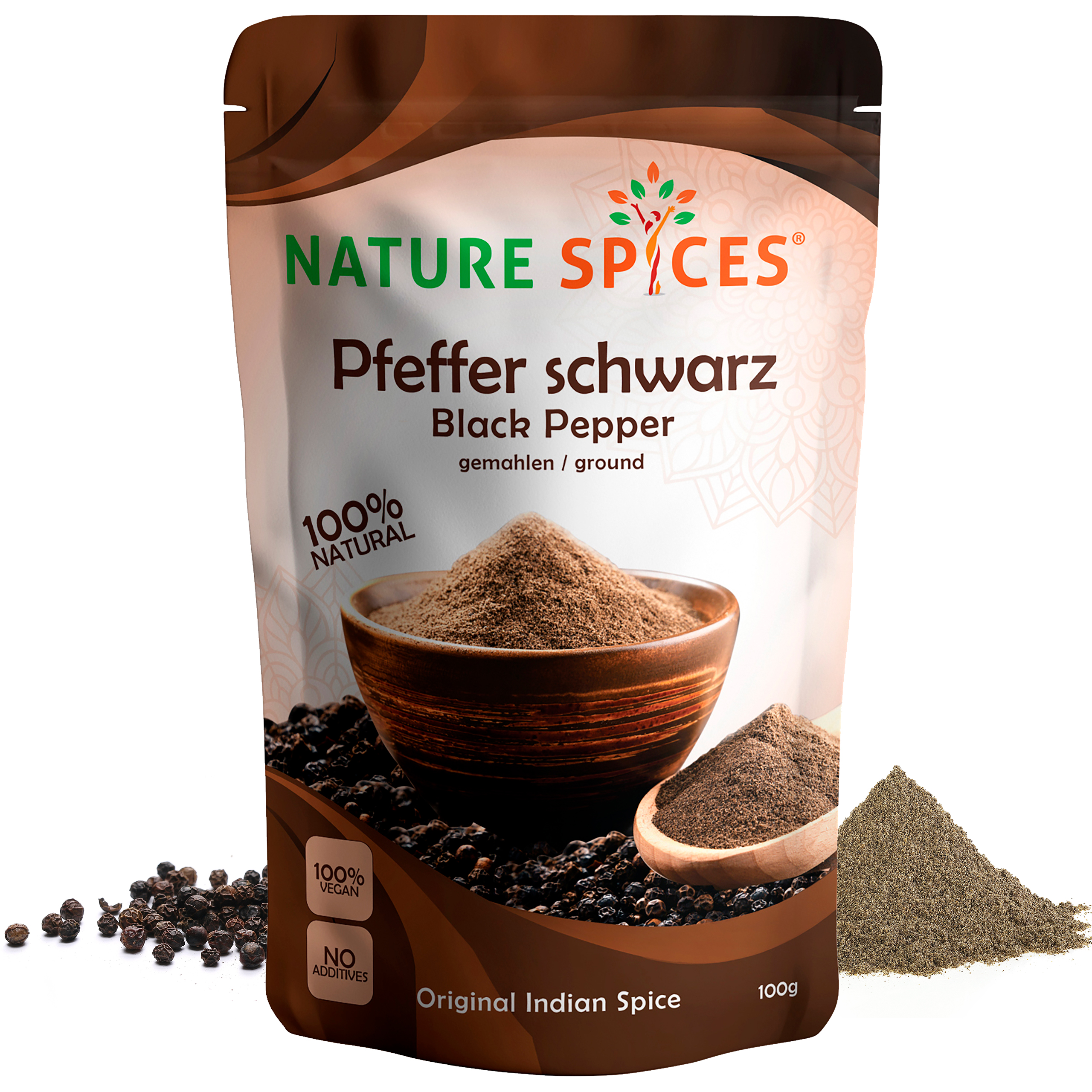 Nature Spices Schwarzer Pfeffer Vorderansicht