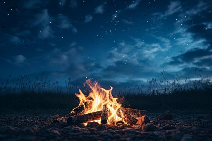 campfire under the stars
